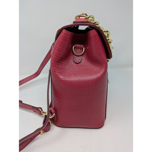 Divina Firenze Trilli Ruby Italian Leather Convertible Backpack Crossbody Bag - Picture 6 of 9